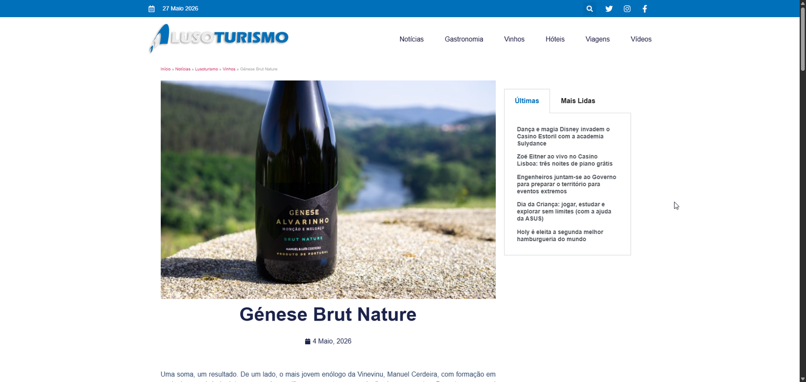 Luso Turismo — Génese Brut Nature
