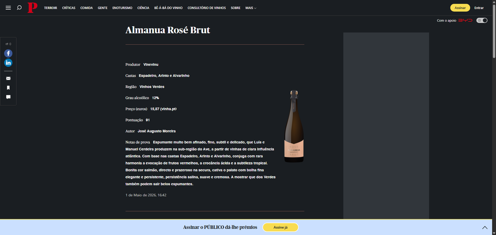 Público.pt — Almanua Rosé Brut